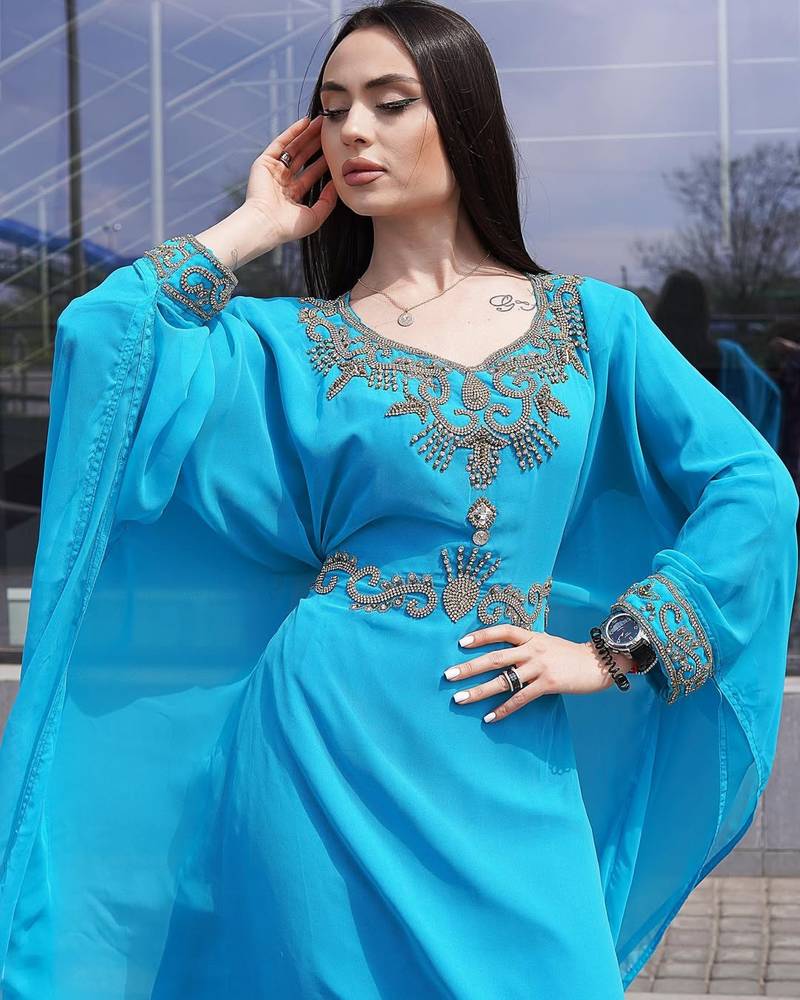 SALE New Moroccan Dubai Kaftans Farasha Abaya Dress Very Fancy Long Gown 